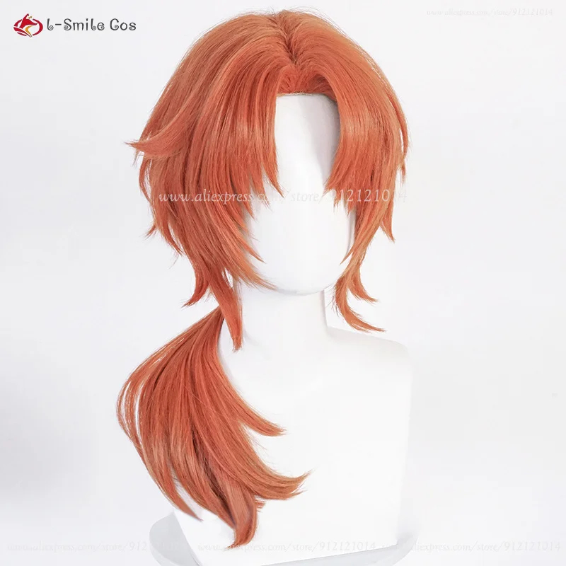 Anime Cosplay Orange Hair - xiaoxiao アニメ花子くん青い阿環コスプレロングダークオレンジウィッグ耐熱人工毛ハロウィンウィッグ男性女性用
