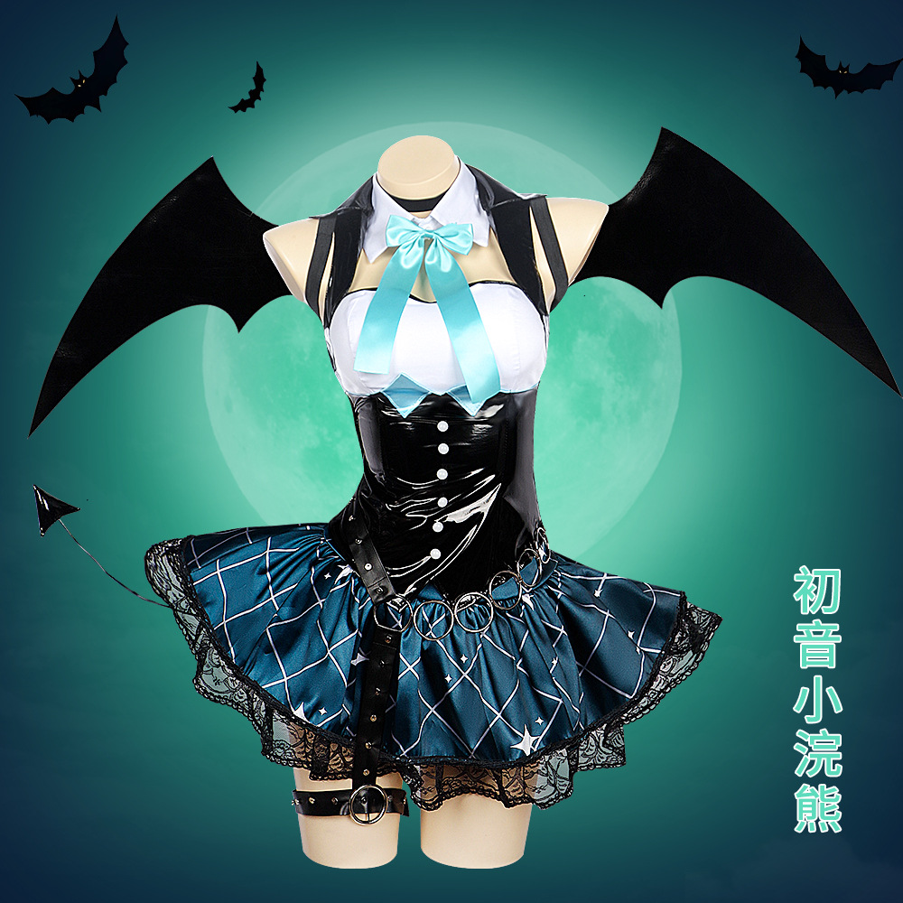 Anime Cosplay Miku - デーモンミク×ラスカル小悪魔コスプレ衣装 デーモンミク ハロウィンフル衣装 ファンアートドレスセット