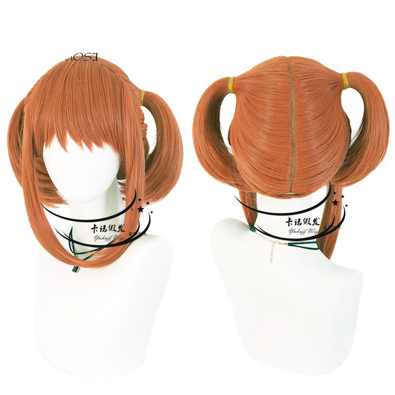 Anime Cosplay Orange Hair - 神楽コスプレアニメ銀魂ウィッグショートオレンジウィッグ耐熱人工毛小道具ハロウィン女性用