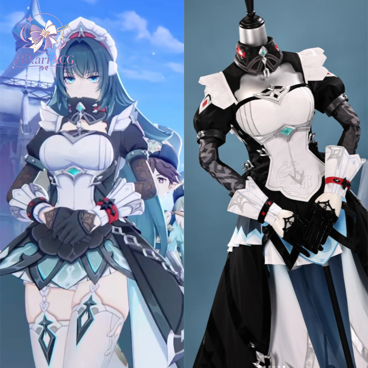 Anime Cosplay Women - アニメゲーム衣装：原神 ダニカ・スネジナヤ コスプレコスチューム 女性用フルセット ハロウィンパーティー用ゲームアニメ衣装