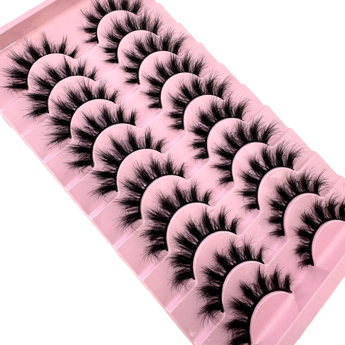 Anime Cosplay Lashes - 10ペアふわふわ人工ミンクまつげスリム厚めカール3Dマンガまつげ - アイメイク用耐久性のあるつけまつげ