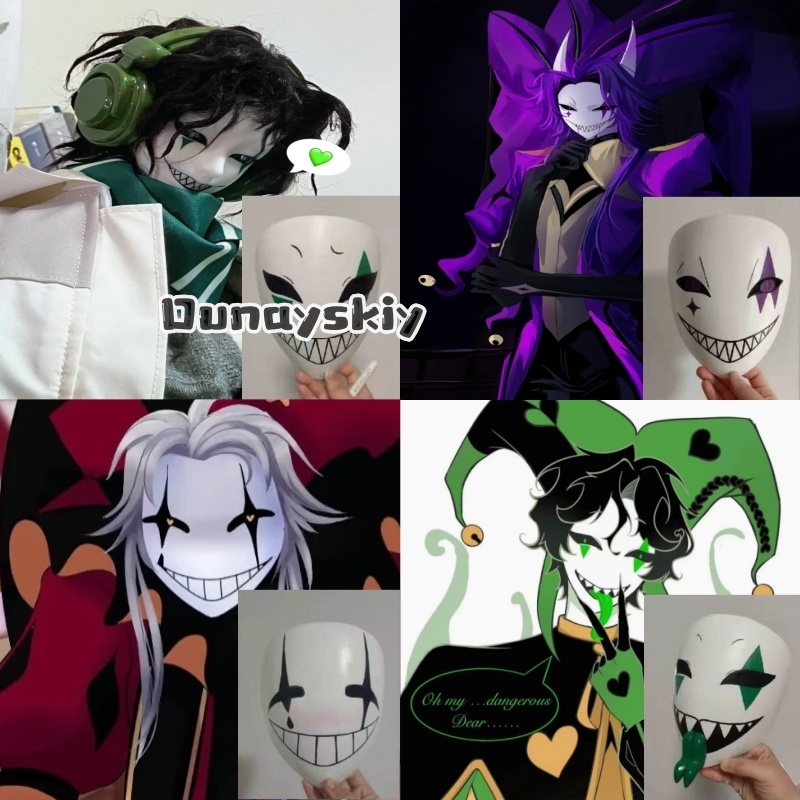 Anime Cosplay Mask - アニメゲームサーカスコスプレ衣装リトル P マスク PVC プラスチックマスク手描きカスタム防水色褪せにくい可視 3D