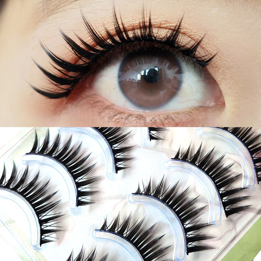 Anime Cosplay Lashes - 厚手のつけまつげ,自然なつけまつげ,毎日の着用,手作りのコスプレ,ロング,5ペア