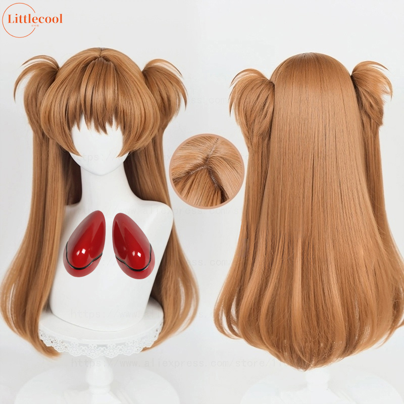 Anime Cosplay Orange Hair - 高品質 EVA 惣流・アスカ・ラングレー コスプレウィッグ 68cm オレンジブラウン