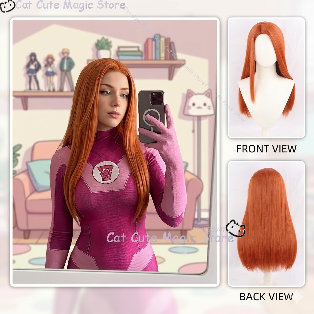 Anime Cosplay Orange Hair - サマンサ・イブ・ウィルキンス アトム・イブ アニメ インビンシブル コスプレ衣装 60cm