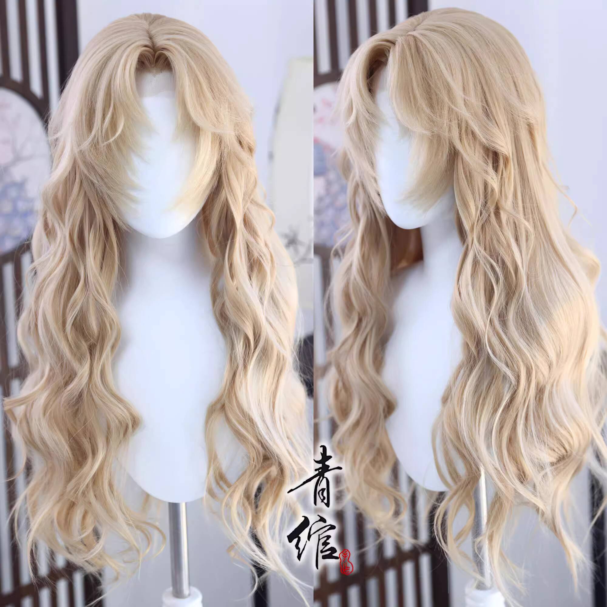 Anime Cosplay Wigs - ヴェルモットベルモット風ウィッグコスプレ工藤新一毛利蘭女性ロングカーリーヘアカスタマイズされたコスプレ耐熱ウィッグキャップ