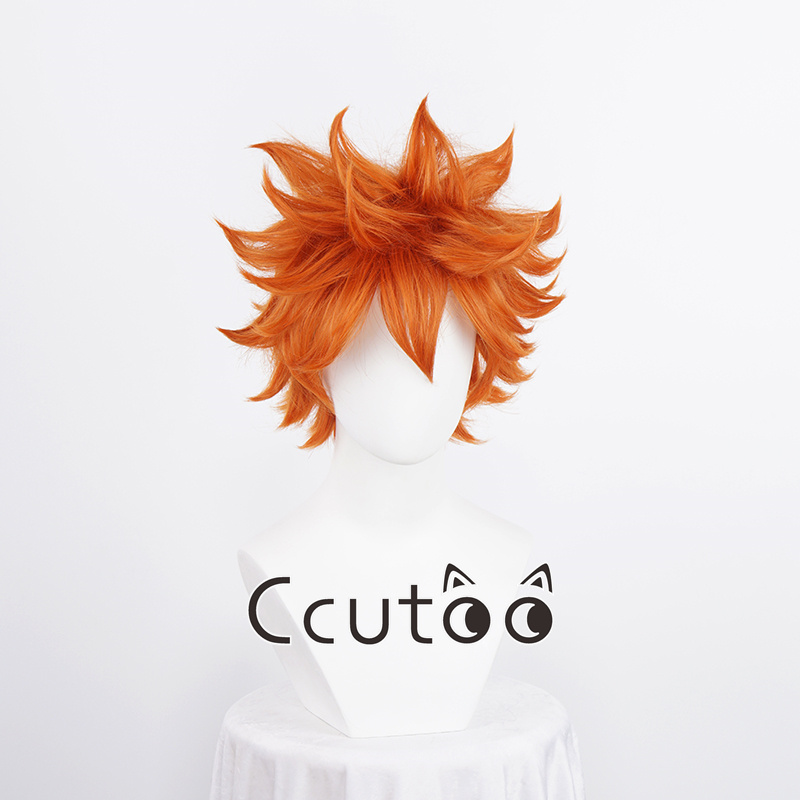 Anime Cosplay Orange Hair - 新作アニメ「ひなた翔陽」コスプレウィッグ。ひなた翔陽、30cmのオレンジ色のショートウィッグ。耐熱性合成繊維を使用。