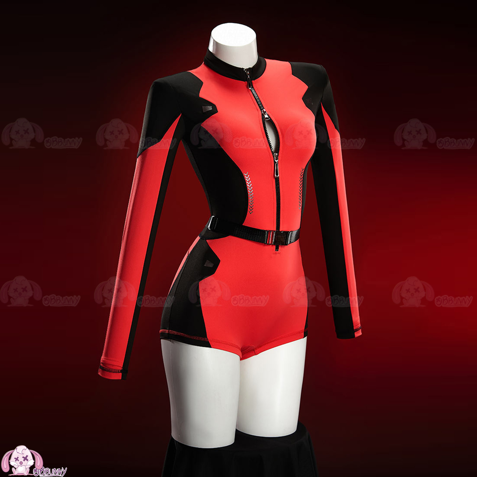 Anime Cosplay Red - DeadPooing コスプレ衣装衣装ハロウィンカーニバル性変換バージョンジャンプスーツ赤いパーカー女性カジュアルスーツ