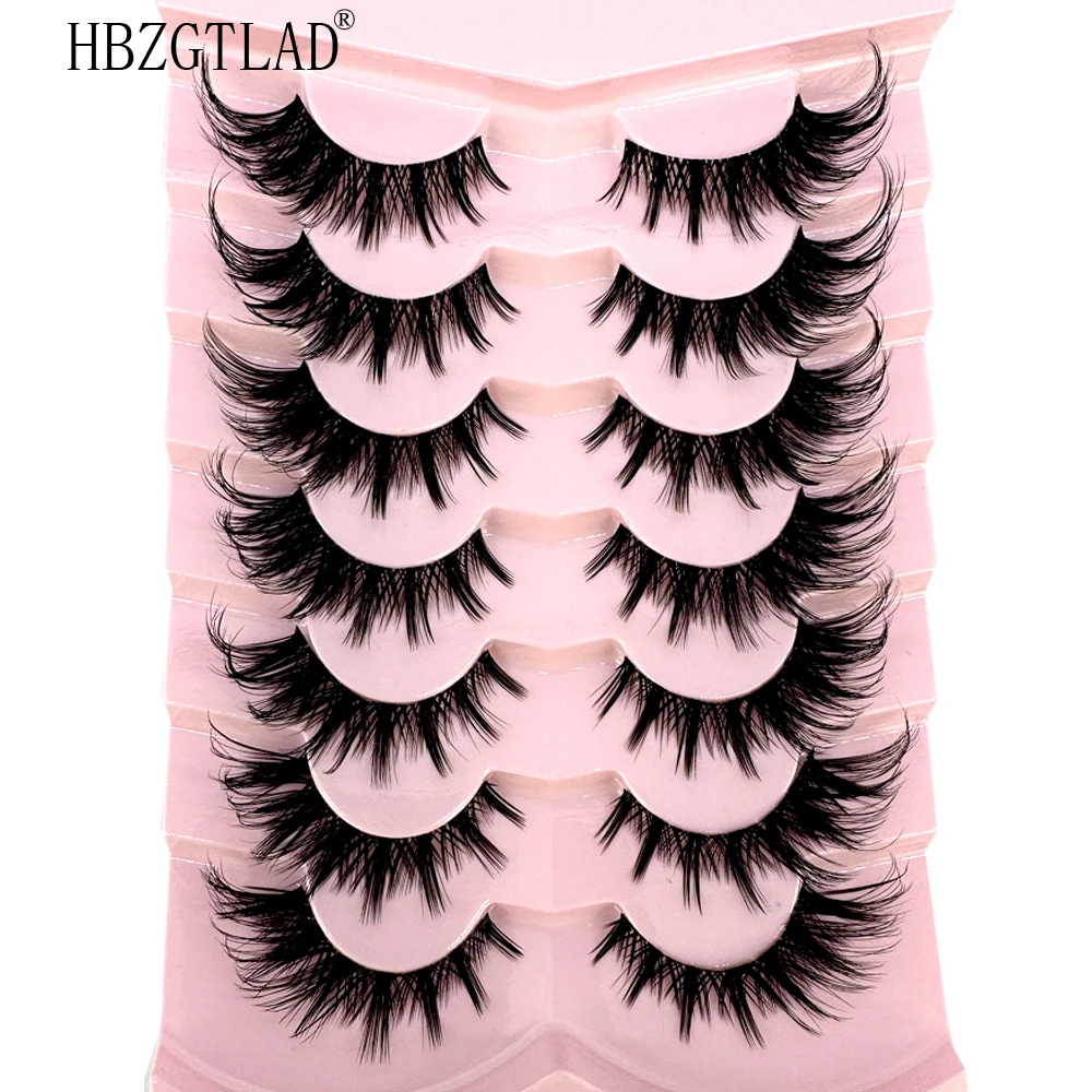 Anime Cosplay Lashes - 7/8PairsCat Eye まつげマンガまつげ 3D クリアバンドまつげナチュラルハーフまつげエンドアイ細長いミンクまつげふわふわまつげ