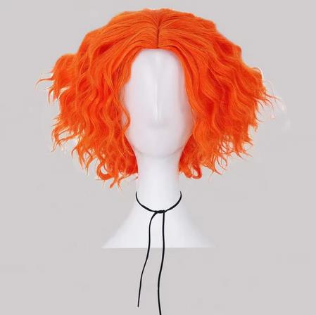 マッドハッターコスプレウィッグショートオレンジカーリーウィッ - Anime Cosplay Orange Hair のレビューと価格