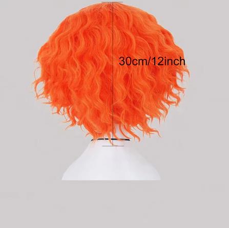 マッドハッターコスプレウィッグショートオレンジカーリーウィッ - Anime Cosplay Orange Hair のレビューと価格
