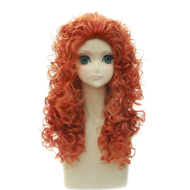 ブレイブ凡例コスプレウィッグ、メリダプリンセス、ロングカーリ - Anime Cosplay Orange Hair のレビューと価格