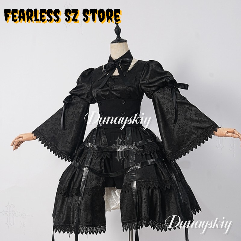 ガールゴシックドレスハロウィンカーニバル新しい黒ロリータシエ - Anime Cosplay Black Girl のレビューと価格