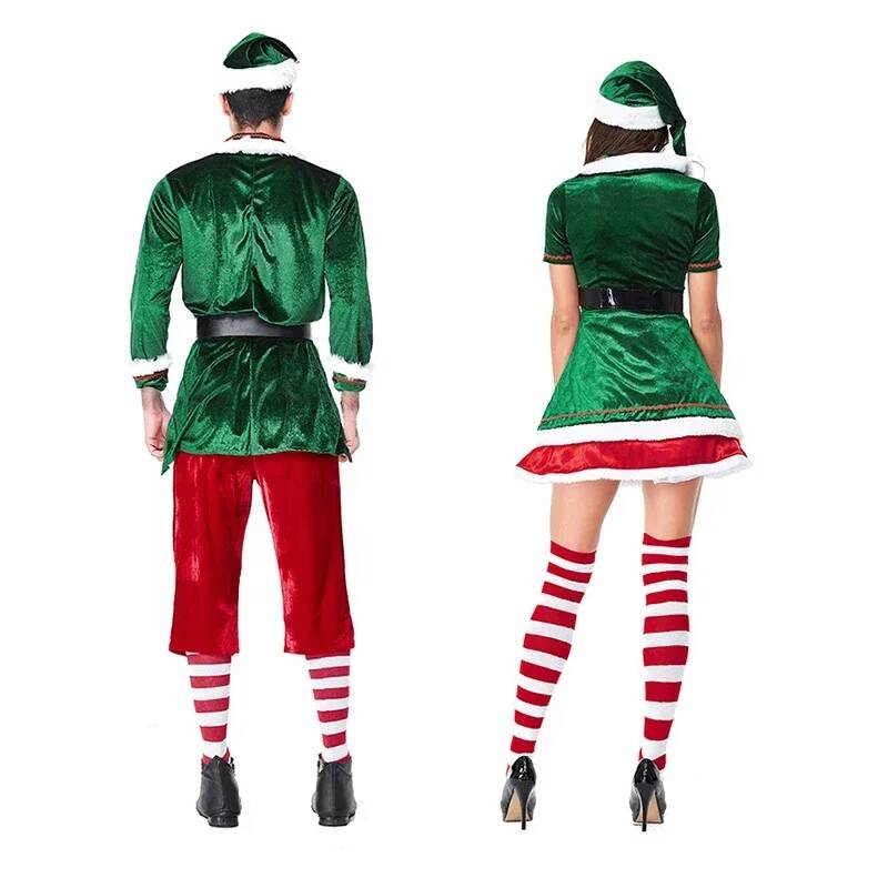 サンタクロースのコスプレ衣装クリスマスグリーンクリスマスエル - Anime Cosplay Couple のレビューと価格
