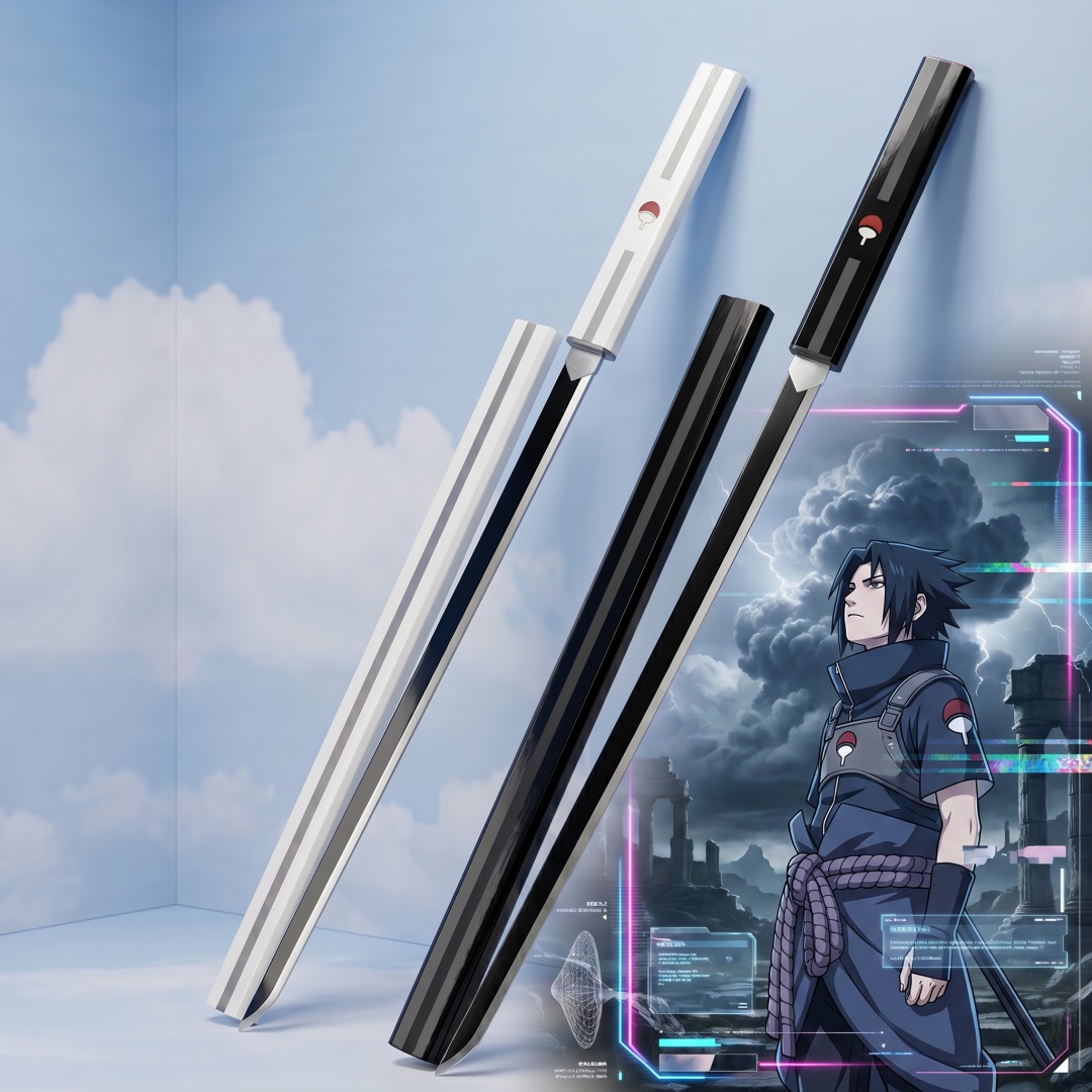 35.4インチ ナルト うちはサスケ 刀 アニメ コスプレ  - Anime Cosplay Katana のレビューと価格