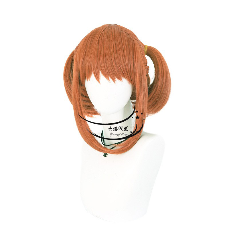神楽コスプレアニメ銀魂ウィッグショートオレンジウィッグ耐熱人 - Anime Cosplay Orange Hair のレビューと価格
