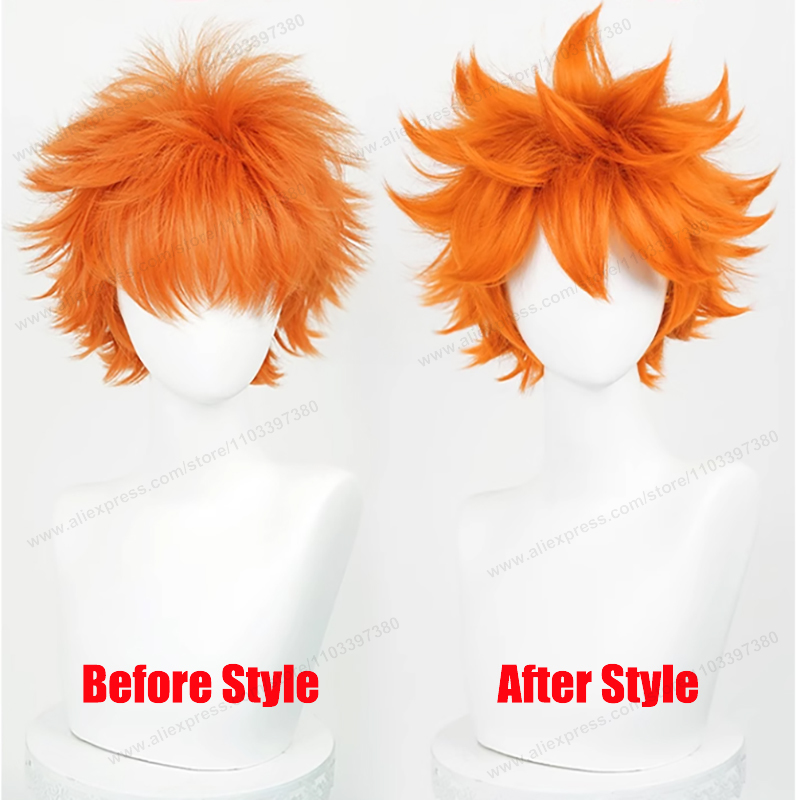 日向翔陽コスプレウィッグ 26 センチメートルショートオレン - Anime Cosplay Orange Hair のレビューと価格