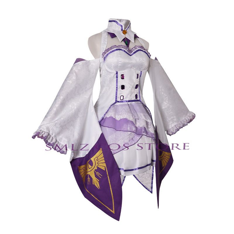エミリアコスプレアニメ再ゼロカラハジメル異世界生活衣装白制服 - Anime Cosplay Outfit のレビューと価格