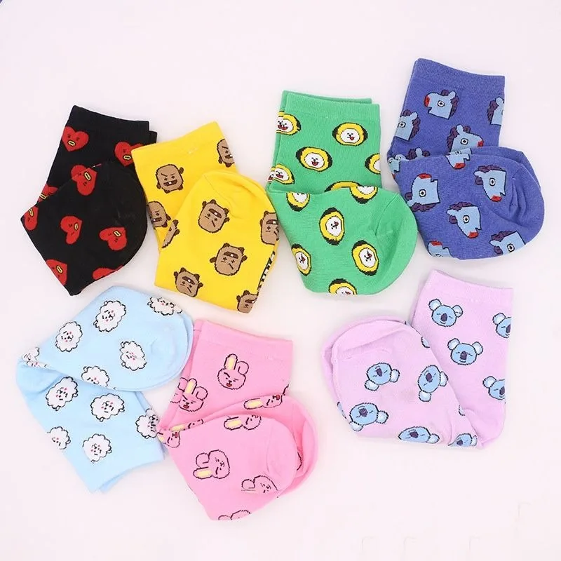 かわいい BT21 漫画靴下かわいいミッドチューブソックスア - Cosplay Korean Anime のレビューと価格