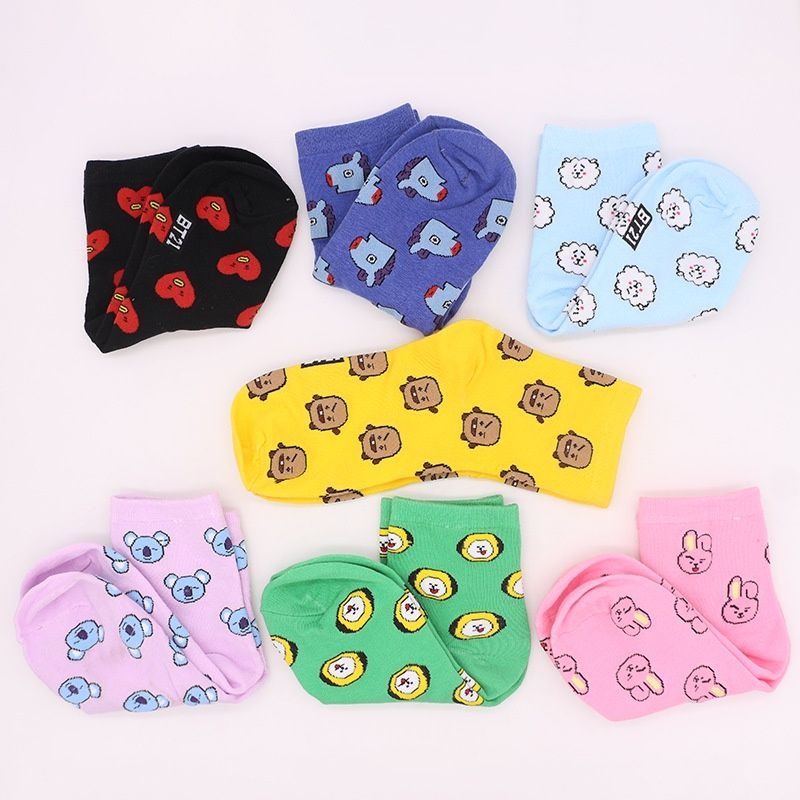かわいい BT21 漫画靴下かわいいミッドチューブソックスア - Cosplay Korean Anime のレビューと価格