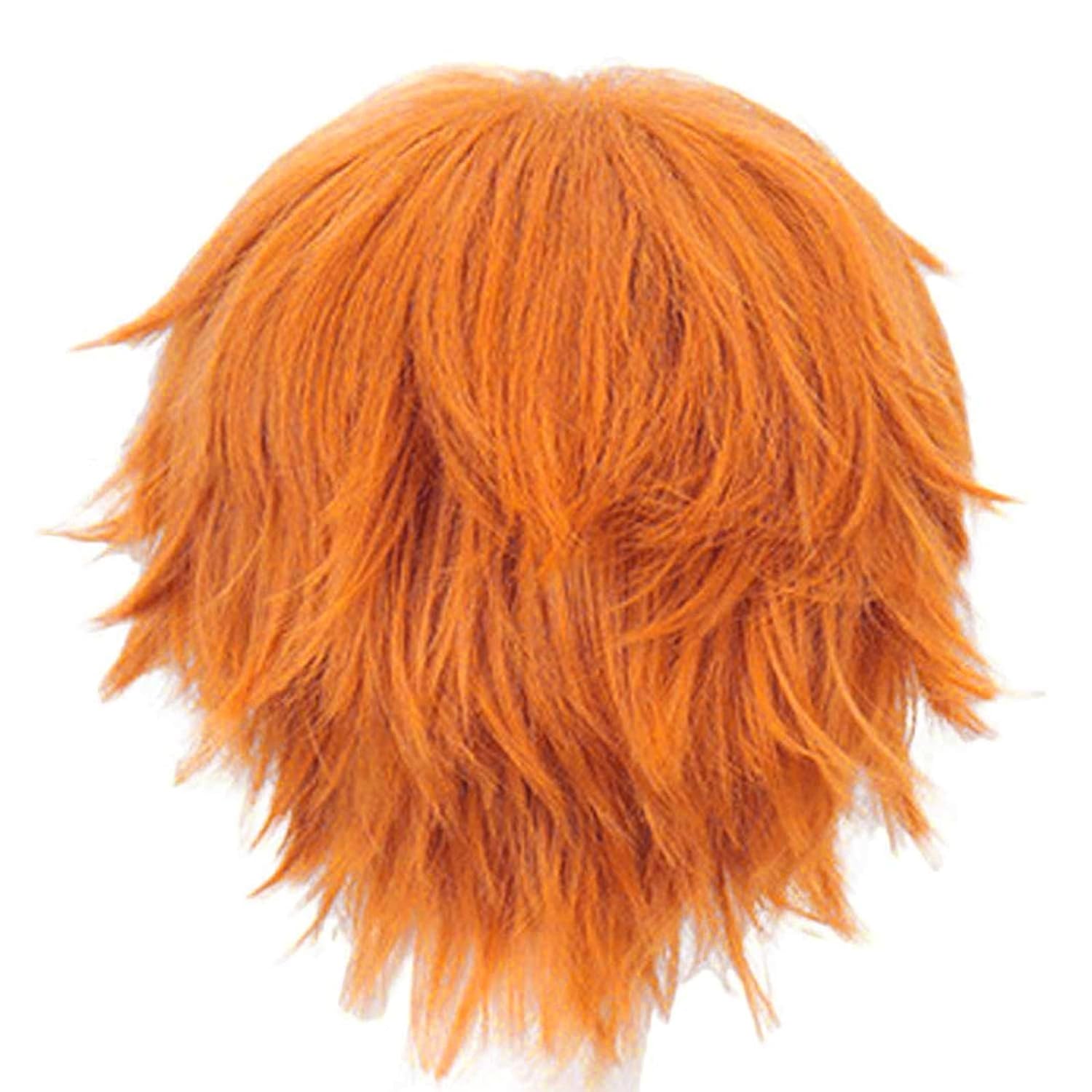 ショートオレンジウィッグ男性用オレンジコスプレ衣装ウィッグハ - Anime Cosplay Orange Hair のレビューと価格