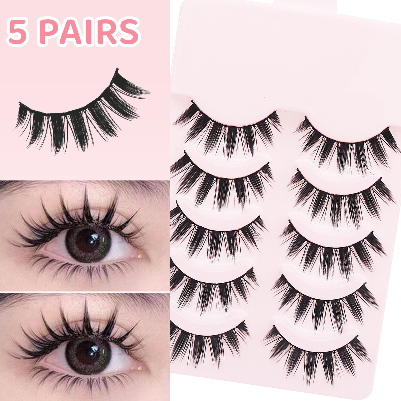 DINGSEN 5ペア マンガ風つけまつげ ソフトで自然なロ - Anime Cosplay Lashes のレビューと価格