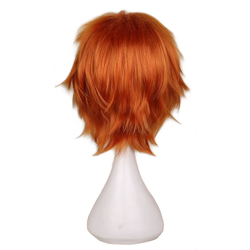 男性と女性のための短いオレンジ色のかつら,コスプレ衣装,ハロ - Anime Cosplay Orange Hair のレビューと価格