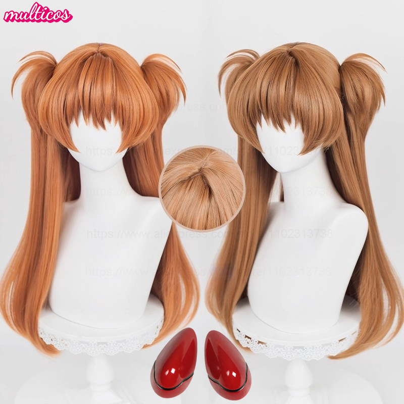 高品質アニメ EVA 惣流・アスカ・ラングレー コスプレウィ - Anime Cosplay Orange Hair のレビューと価格