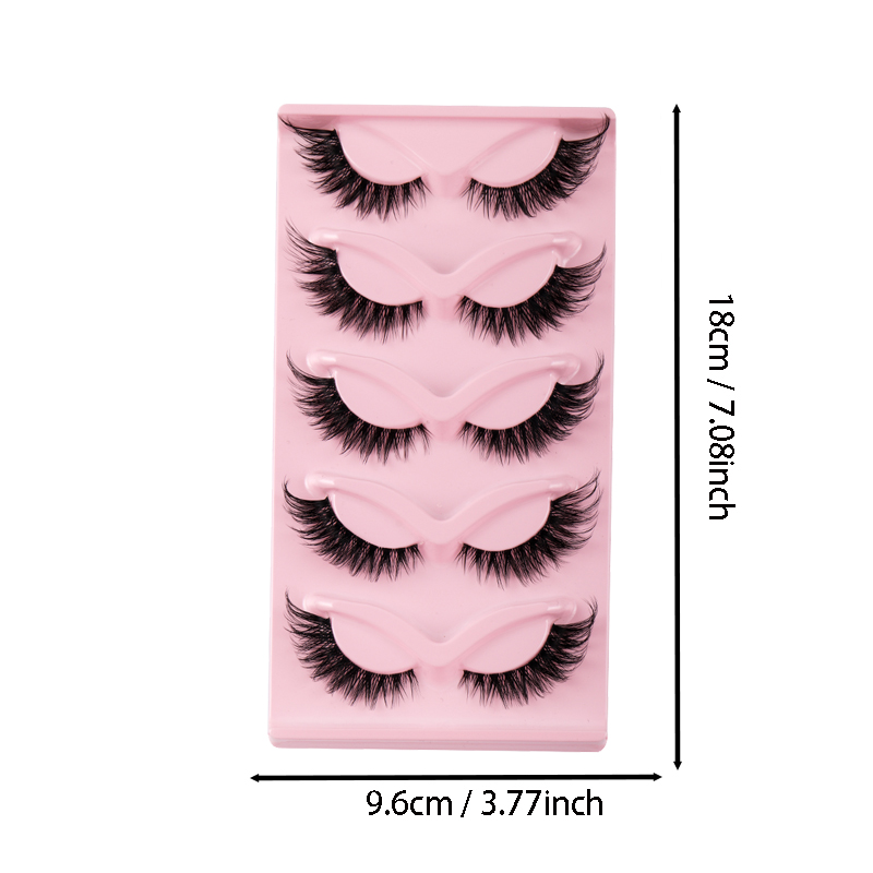 5ペアのキャットアイつけまつげ、フェイクミンクまつげ、ナチュ - Anime Cosplay Lashes のレビューと価格