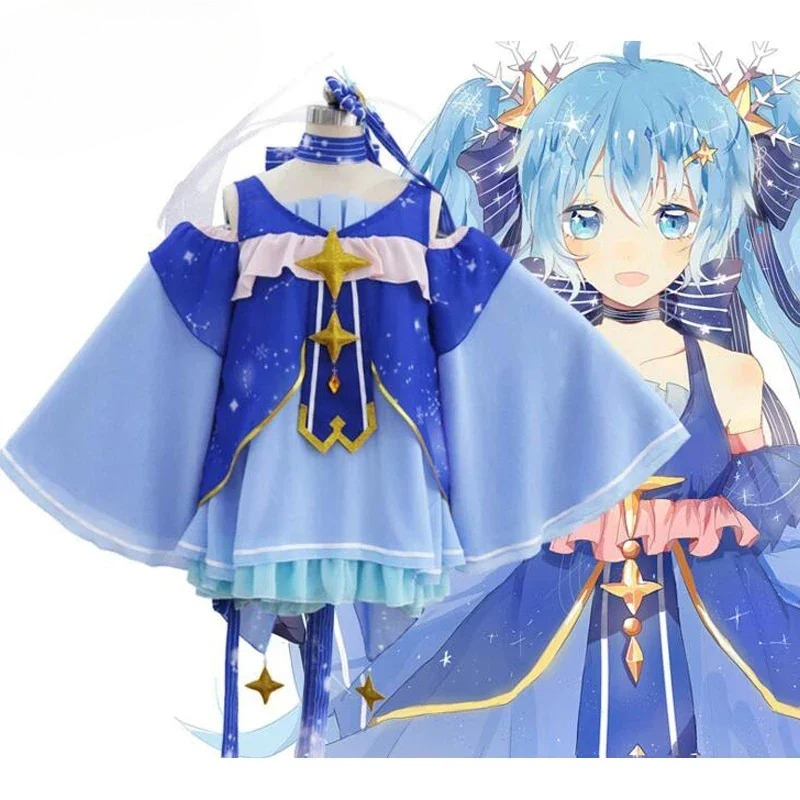 女の子用スノーミクコスプレ衣装、ダンスドレス、アニメ、和風可 - Anime Cosplay Lolita のレビューと価格