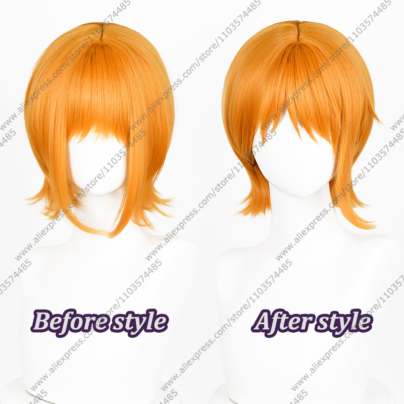 アニメナミコスプレウィッグ 30 センチメートルオレンジショ - Anime Cosplay Orange Hair のレビューと価格