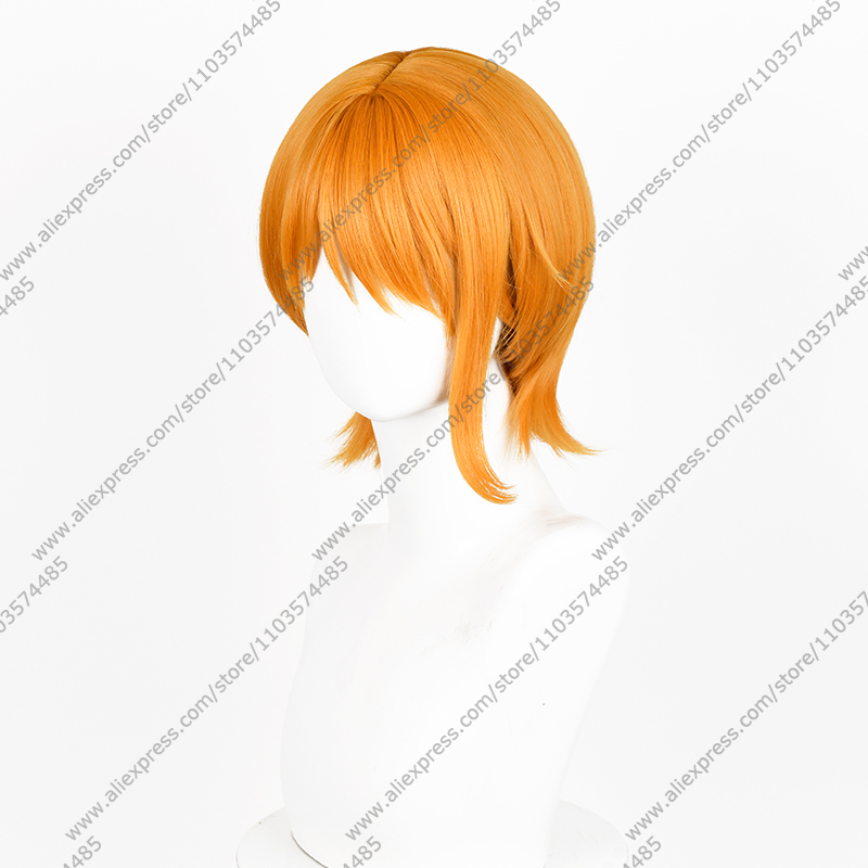 アニメナミコスプレウィッグ 30 センチメートルオレンジショ - Anime Cosplay Orange Hair のレビューと価格