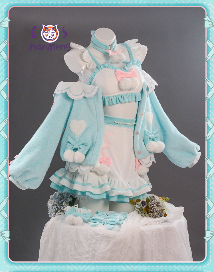 ミクコスプレ衣装ゲームコスプレアニメ女性かわいいブルー毛皮の - Anime Cosplay Miku のレビューと価格